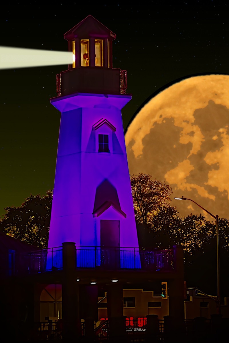 Lighthouse at Humber Bay in a Showdown with Moon- 01
